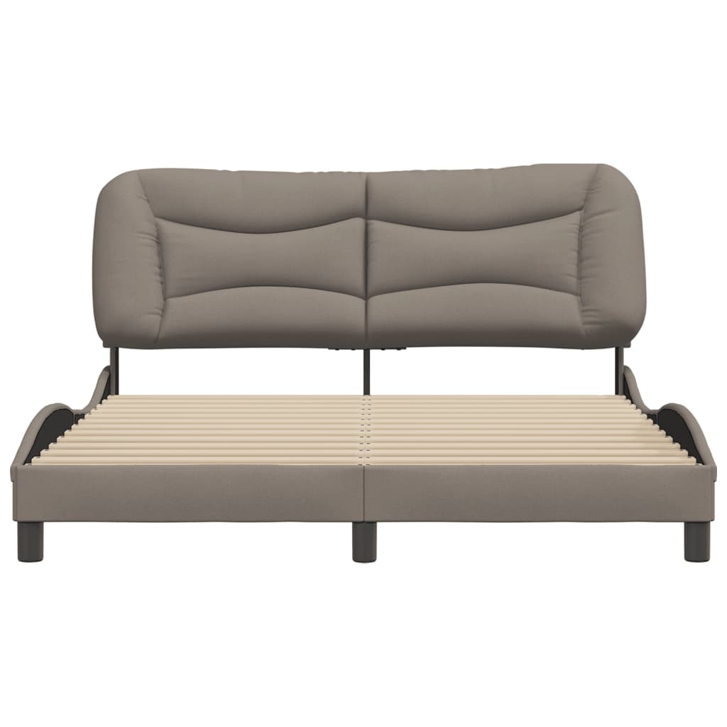 vidaXL Cadru de pat fără saltea, gri taupe, 160x200 cm, textil vidaXL Cadru de pat fără saltea, gri taupe, 160x200 cm, textil