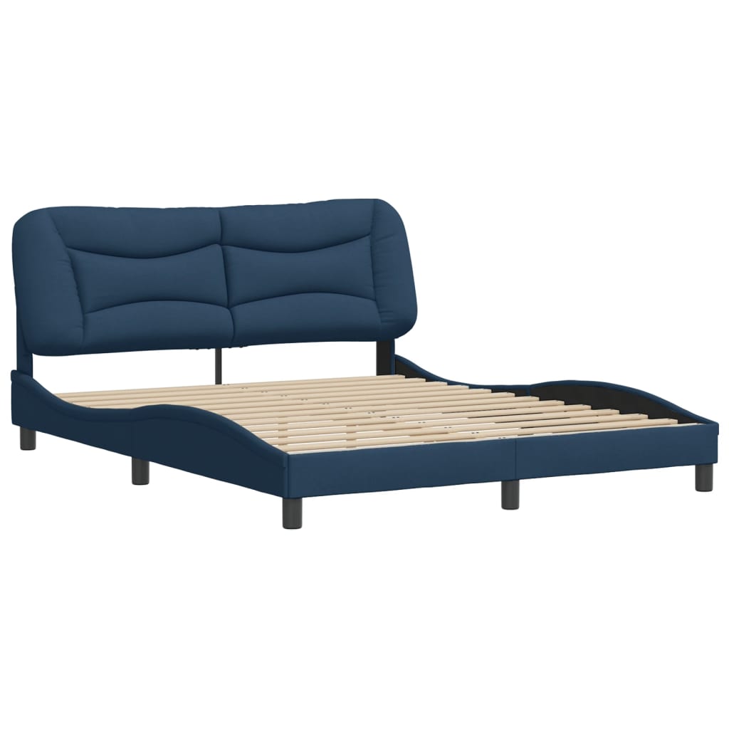 vidaXL Cadru de pat fără saltea, albastru, 160x200 cm, textil