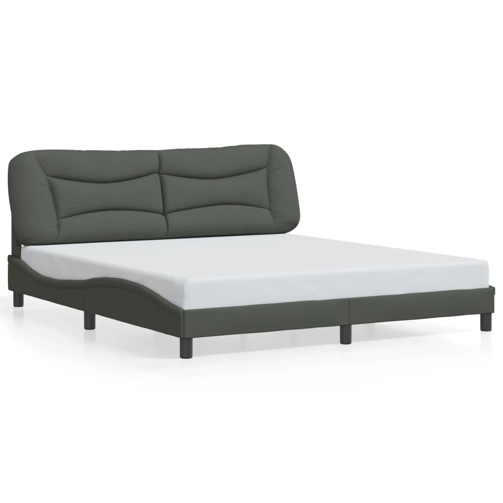 vidaXL Cadru de pat fără saltea, gri închis, 180x200 cm, textil