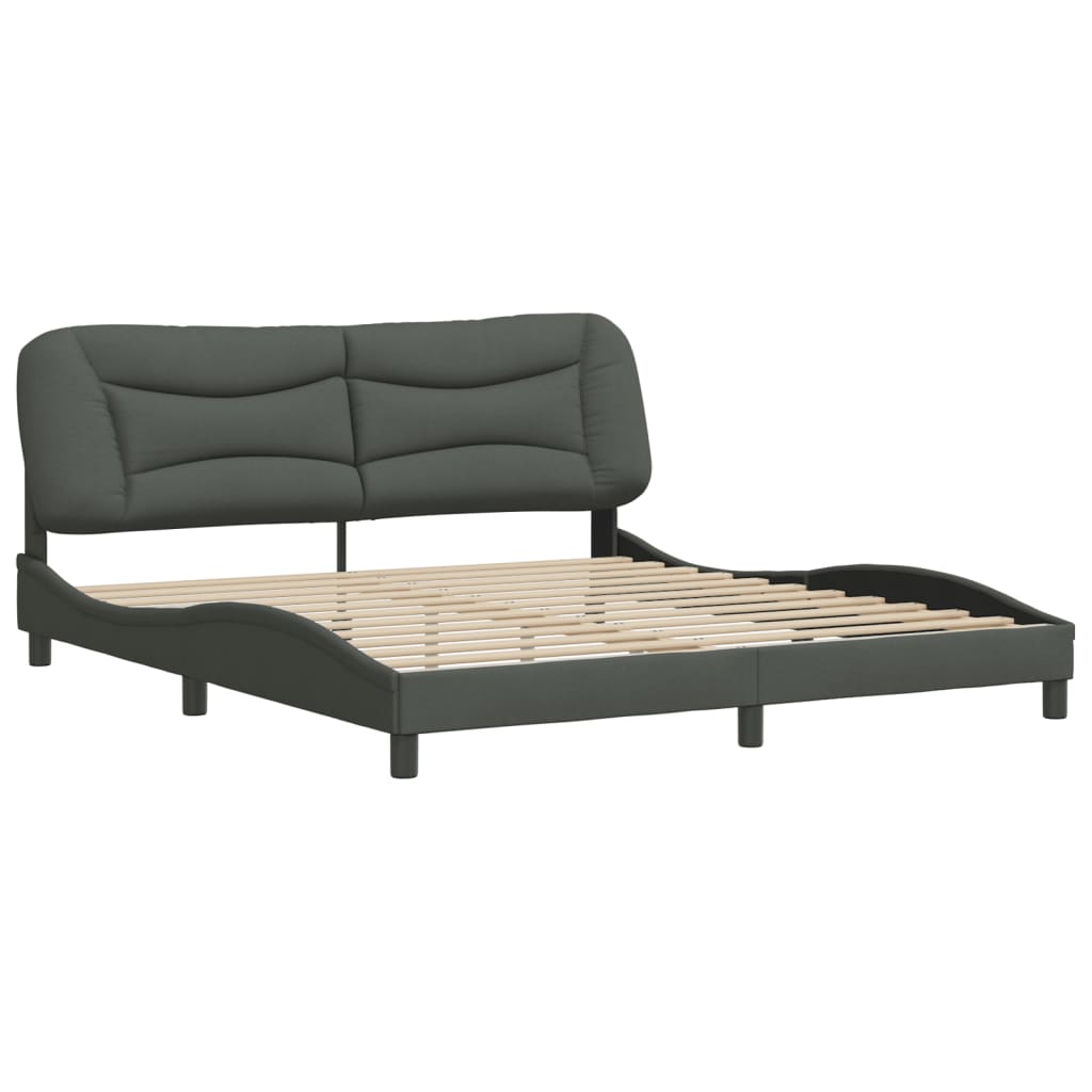 vidaXL Cadru de pat fără saltea, gri închis, 180x200 cm, textil