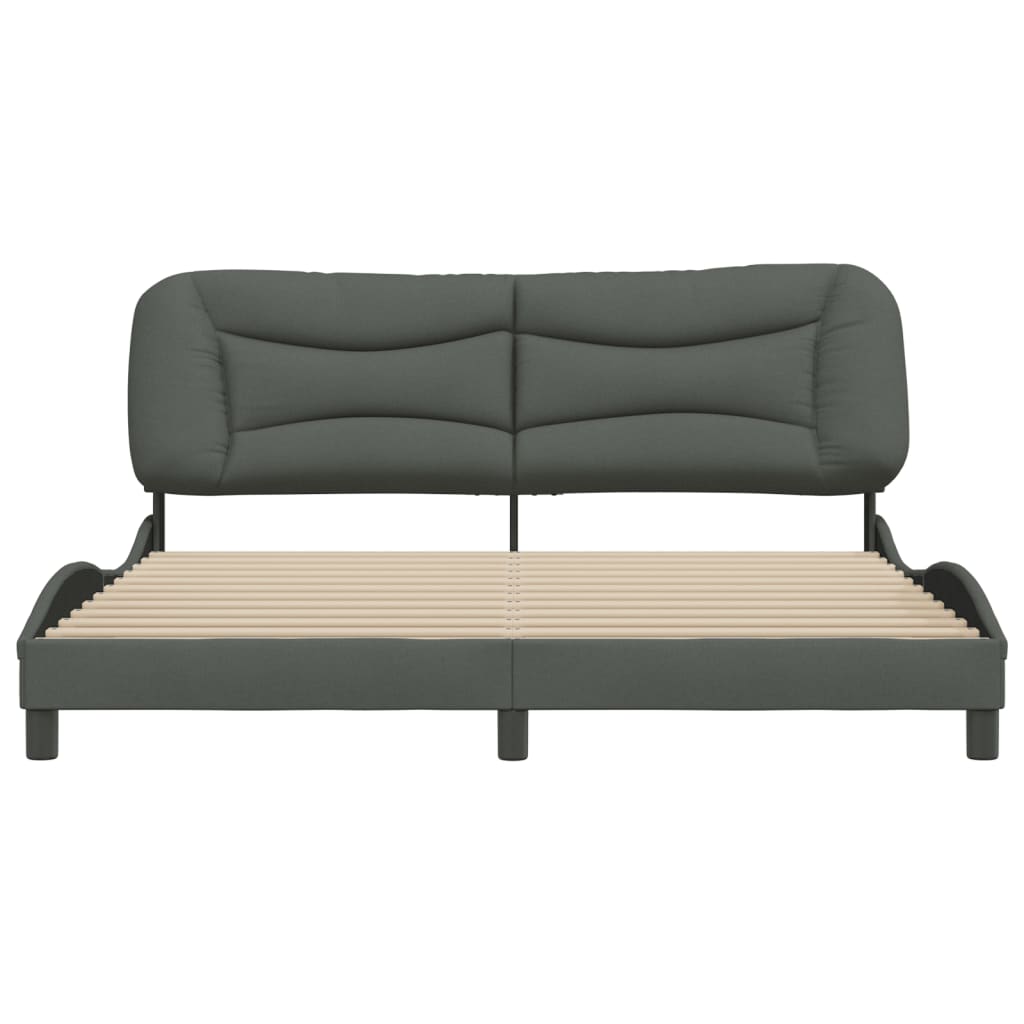 vidaXL Cadru de pat fără saltea, gri închis, 180x200 cm, textil