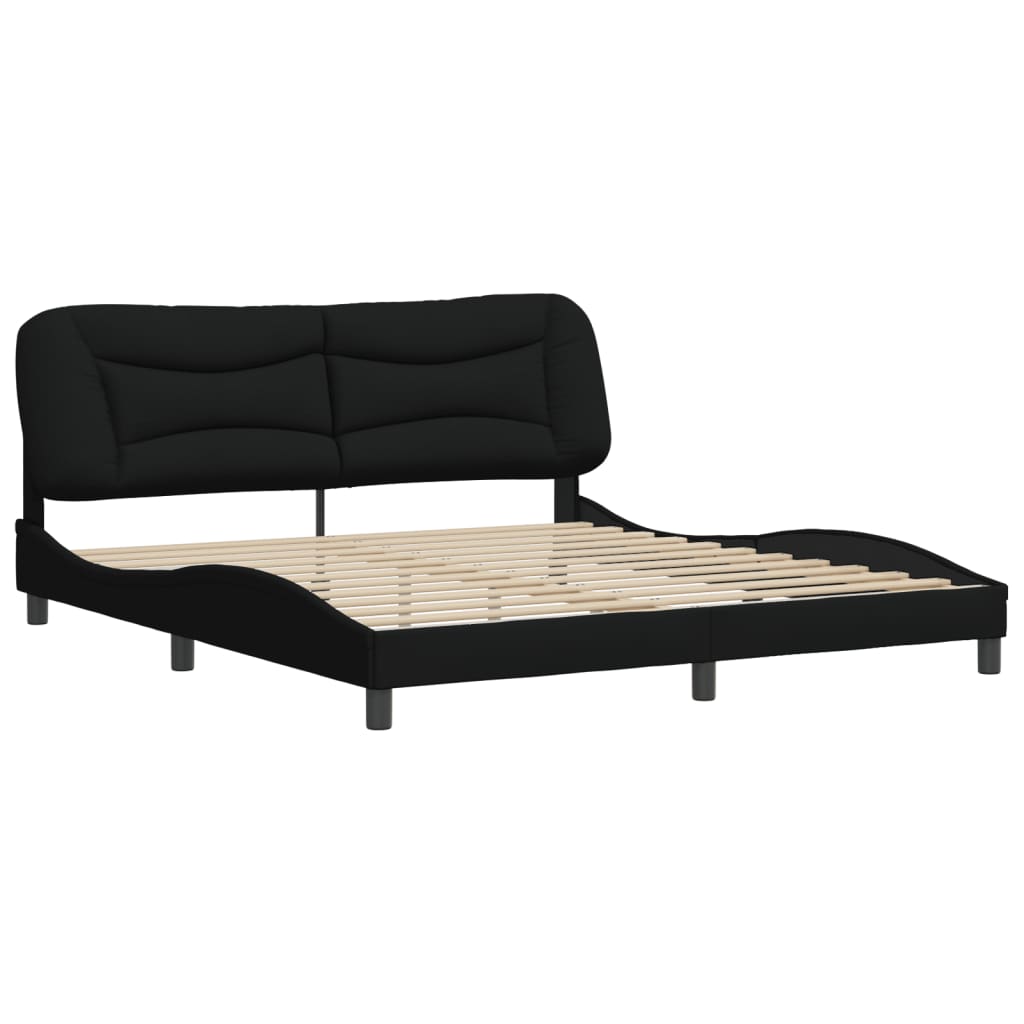 vidaXL Cadru de pat fără saltea, negru, 180x200 cm, textil vidaXL Cadru de pat fără saltea, negru, 180x200 cm, textil