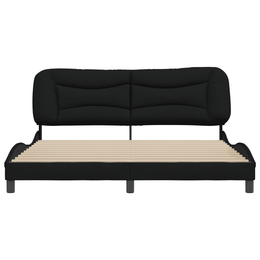 vidaXL Cadru de pat fără saltea, negru, 180x200 cm, textil vidaXL Cadru de pat fără saltea, negru, 180x200 cm, textil