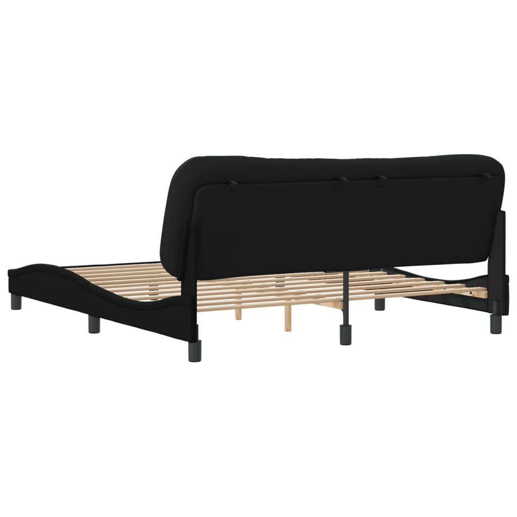vidaXL Cadru de pat fără saltea, negru, 180x200 cm, textil vidaXL Cadru de pat fără saltea, negru, 180x200 cm, textil