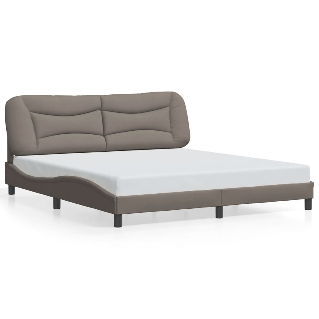 vidaXL Cadru de pat fără saltea, gri taupe, 180x200 cm, textil vidaXL Cadru de pat fără saltea, gri taupe, 180x200 cm, textil