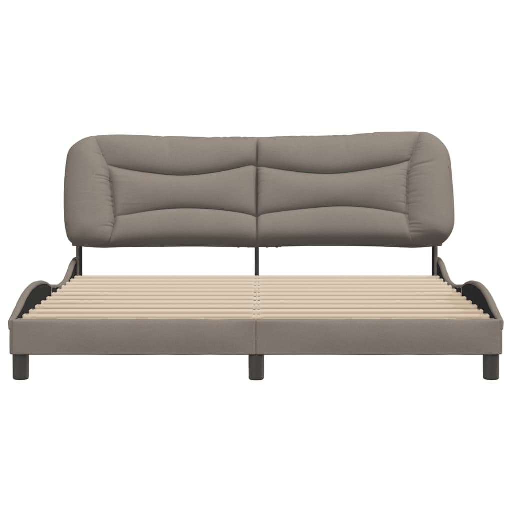 vidaXL Cadru de pat fără saltea, gri taupe, 180x200 cm, textil vidaXL Cadru de pat fără saltea, gri taupe, 180x200 cm, textil
