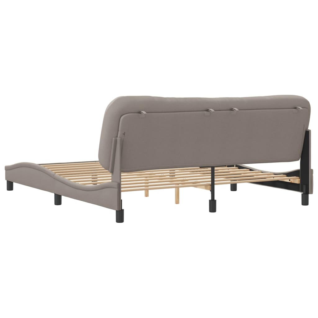 vidaXL Cadru de pat fără saltea, gri taupe, 180x200 cm, textil vidaXL Cadru de pat fără saltea, gri taupe, 180x200 cm, textil