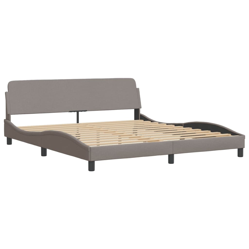 vidaXL Cadru de pat fără saltea, gri taupe, 180x200 cm, textil vidaXL Cadru de pat fără saltea, gri taupe, 180x200 cm, textil