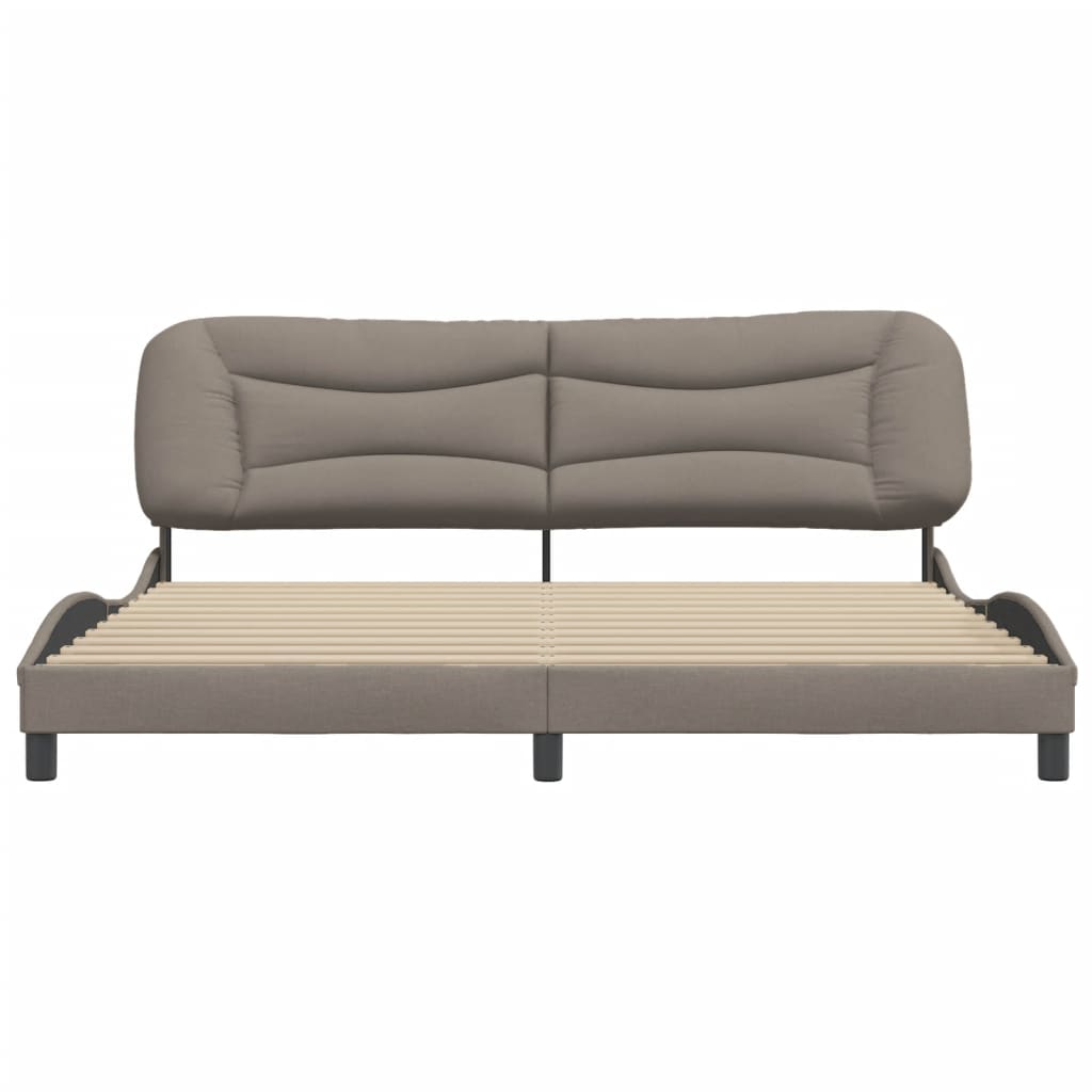 vidaXL Cadru de pat fără saltea, gri taupe, 200x200 cm, textil vidaXL Cadru de pat fără saltea, gri taupe, 200x200 cm, textil