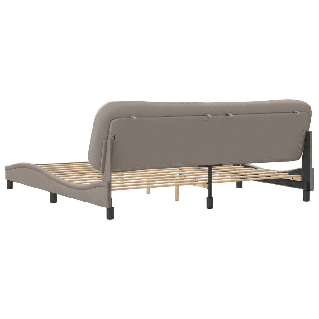 vidaXL Cadru de pat fără saltea, gri taupe, 200x200 cm, textil vidaXL Cadru de pat fără saltea, gri taupe, 200x200 cm, textil