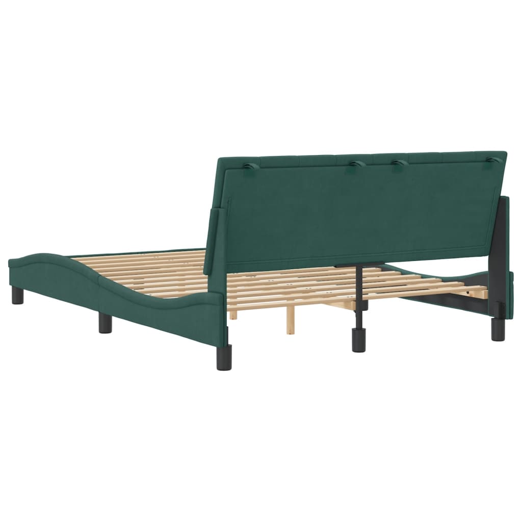 vidaXL Cadru de pat fără saltea, verde închis, 120x200 cm, catifea vidaXL Cadru de pat fără saltea, verde închis, 120x200 cm, catifea