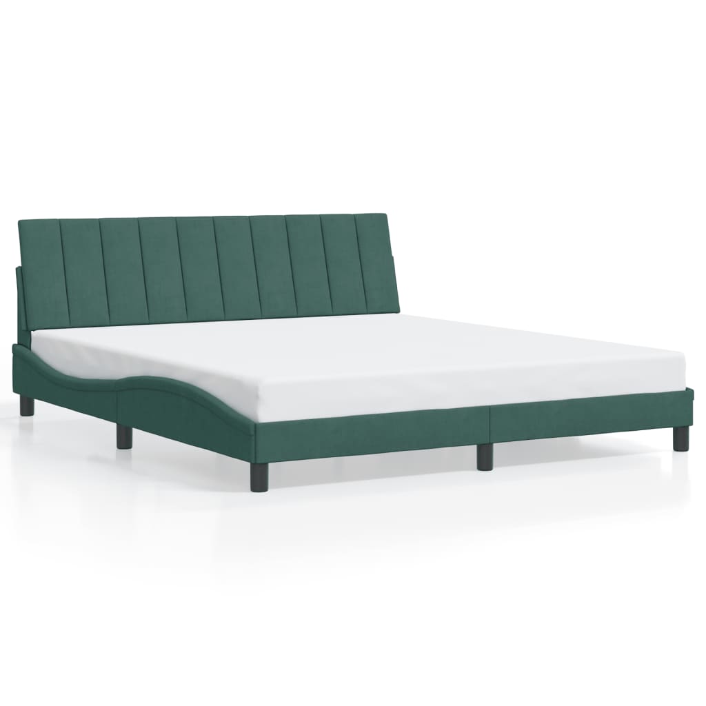 vidaXL Cadru de pat fără saltea, verde închis, 180x200 cm, catifea vidaXL Cadru de pat fără saltea, verde închis, 180x200 cm, catifea