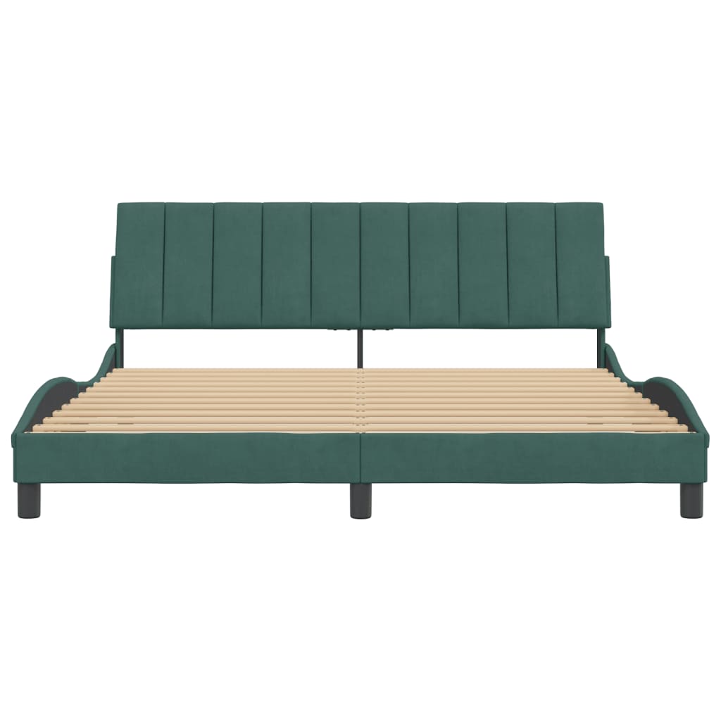vidaXL Cadru de pat fără saltea, verde închis, 180x200 cm, catifea vidaXL Cadru de pat fără saltea, verde închis, 180x200 cm, catifea