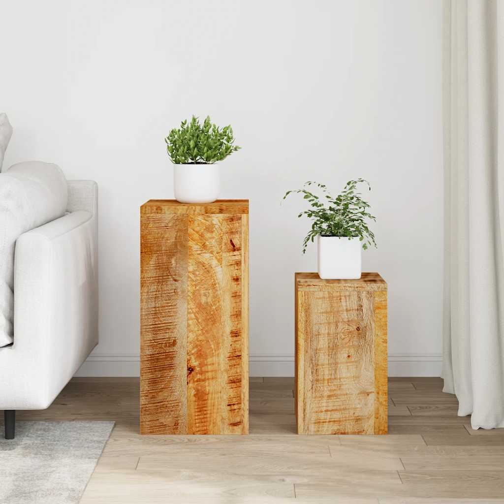vidaXL Suporturi pentru plante, 2 buc., lemn masiv de mango vidaXL Suporturi pentru plante, 2 buc., lemn masiv de mango