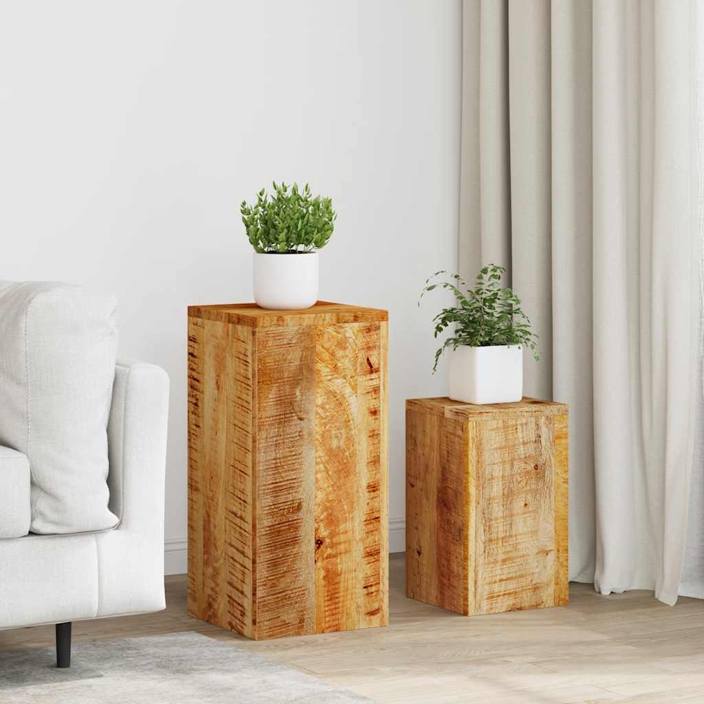 vidaXL Suporturi pentru plante, 2 buc., lemn masiv de mango vidaXL Suporturi pentru plante, 2 buc., lemn masiv de mango