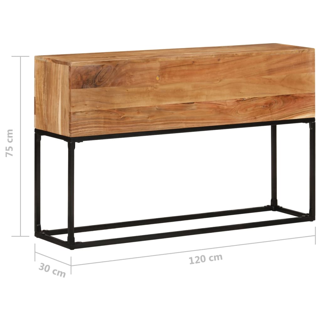 vidaXL Masă consolă, 120x30x75 cm, lemn masiv de acacia