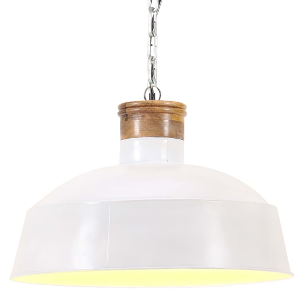 vidaXL Lampă suspendată industrială, alb, 58 cm, E27 vidaXL Lampă suspendată industrială, alb, 58 cm, E27