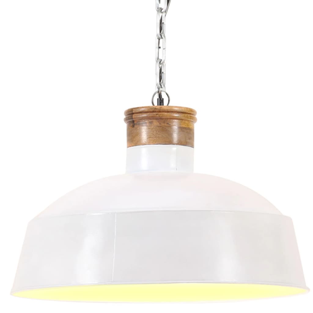 vidaXL Lampă suspendată industrială, alb, 32 cm, E27 vidaXL Lampă suspendată industrială, alb, 32 cm, E27