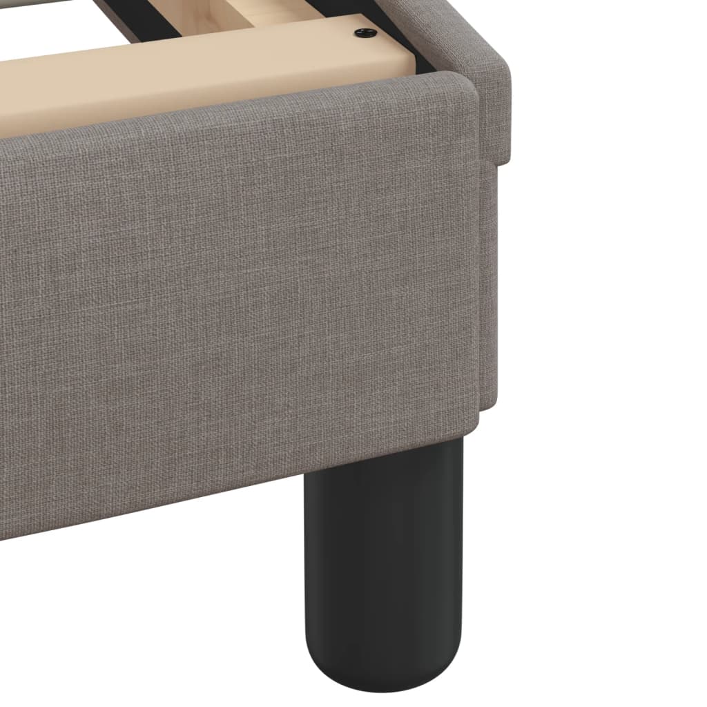 vidaXL Pat cu saltea, gri taupe, 140x200 cm, textil