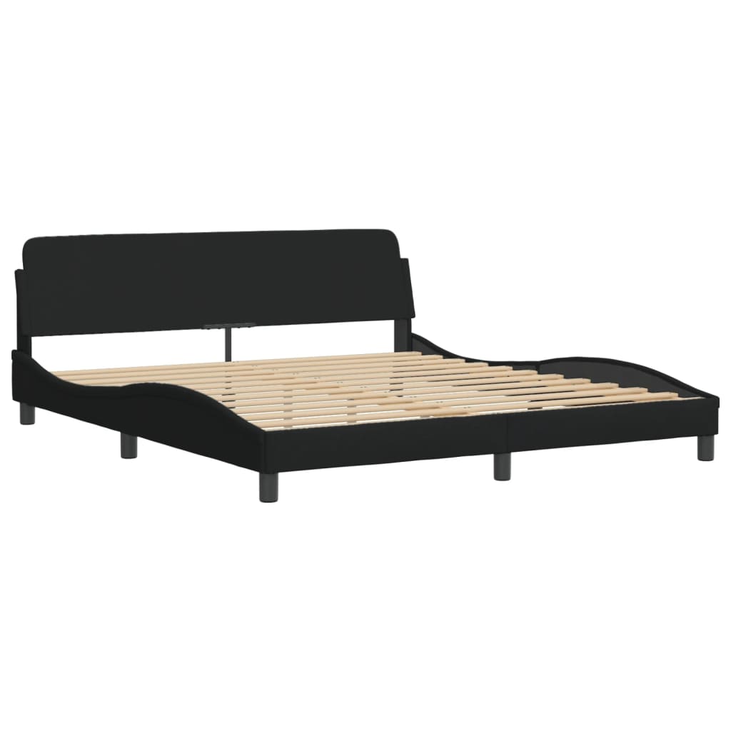 vidaXL Pat cu saltea, negru, 180x200 cm, catifea