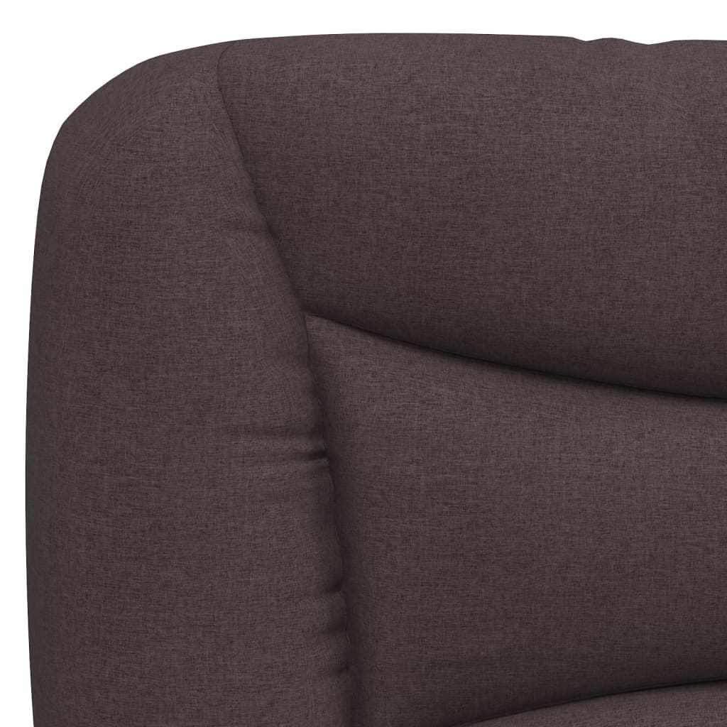 vidaXL Pat cu saltea, maro închis, 90x190 cm, textil vidaXL Pat cu saltea, maro închis, 90x190 cm, textil