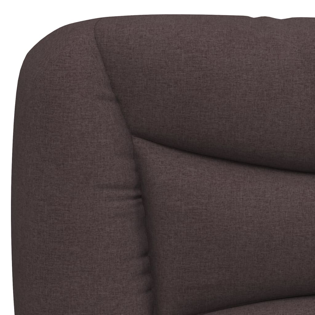 vidaXL Pat cu saltea, maro închis, 90x200 cm, textil vidaXL Pat cu saltea, maro închis, 90x200 cm, textil