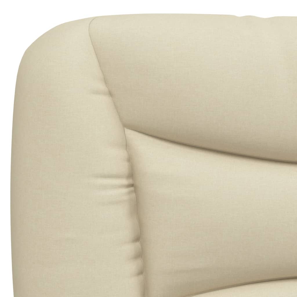 vidaXL Pat cu saltea, crem, 90x200 cm, textil vidaXL Pat cu saltea, crem, 90x200 cm, textil