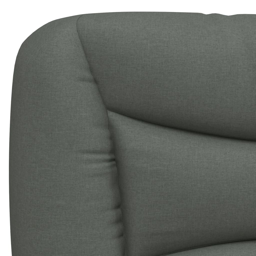 vidaXL Pat cu saltea, gri închis, 140x190 cm, textil
