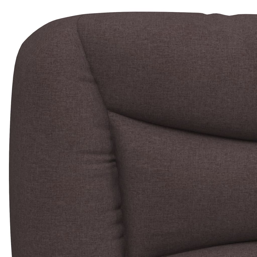 vidaXL Pat cu saltea, maro închis, 140x200 cm, textil vidaXL Pat cu saltea, maro închis, 140x200 cm, textil