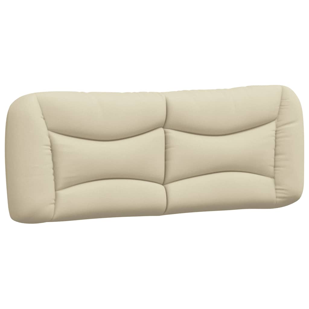 vidaXL Pat cu saltea, crem, 140x200 cm, textil vidaXL Pat cu saltea, crem, 140x200 cm, textil