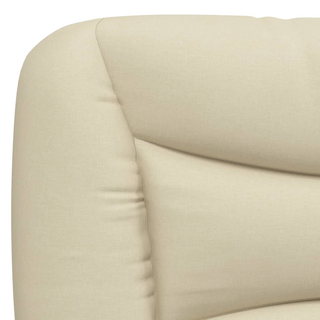 vidaXL Pat cu saltea, crem, 160x200 cm, material textil