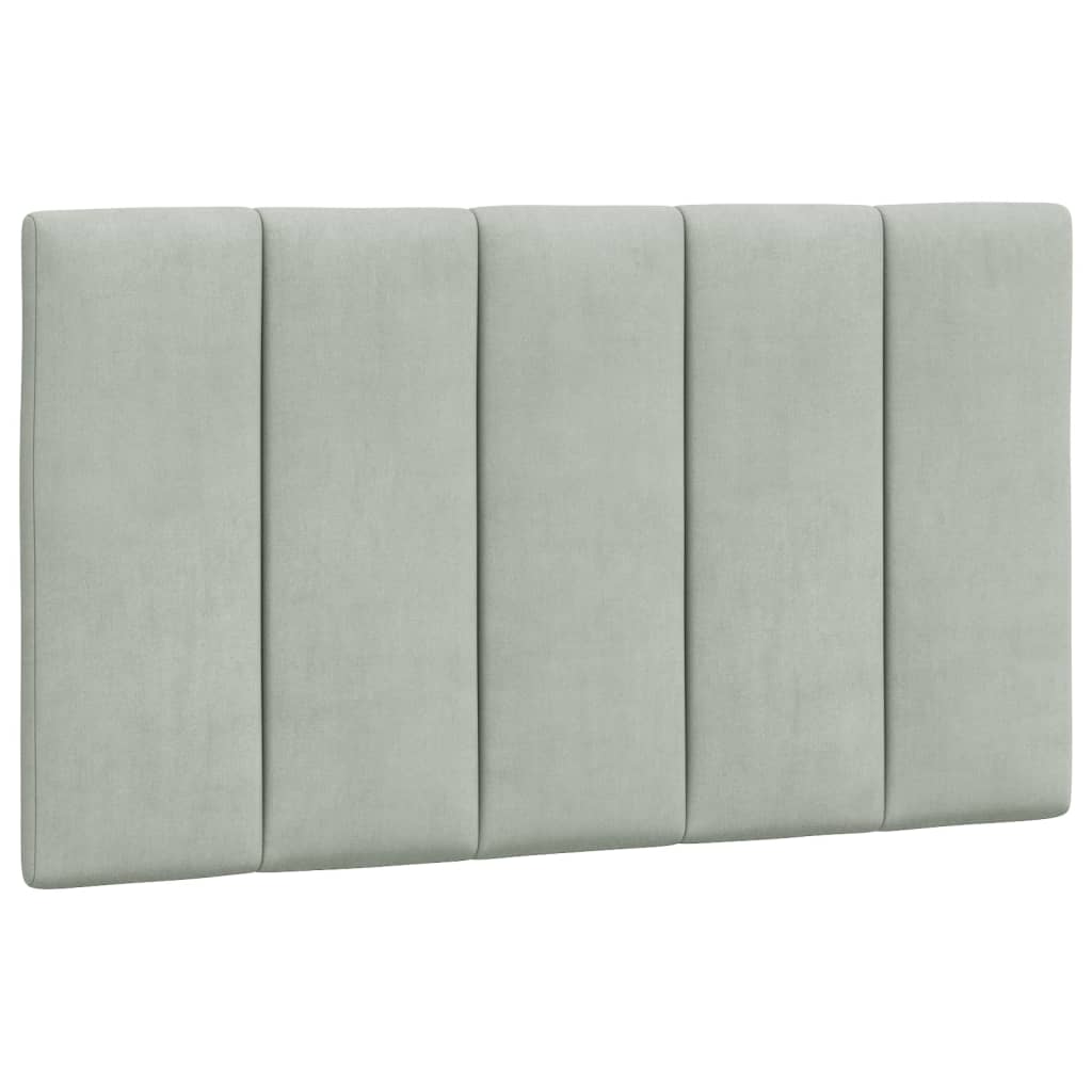 vidaXL Pat cu saltea, gri deschis, 90x200 cm, catifea
