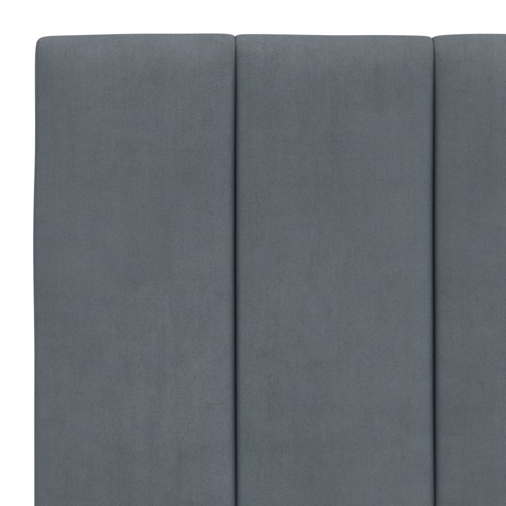 vidaXL Pat cu saltea, gri închis, 90x200 cm, catifea