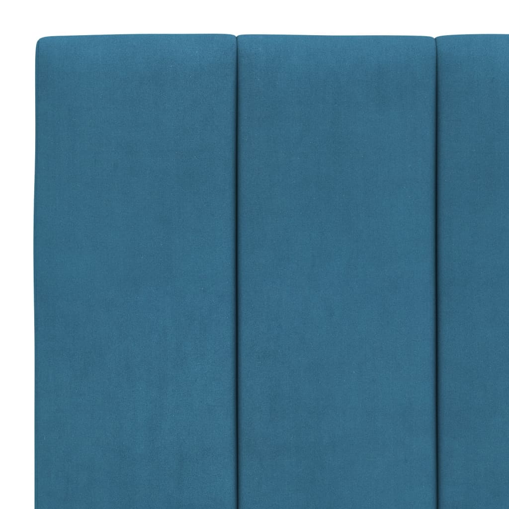 vidaXL Pat cu saltea, albastru, 90x200 cm, catifea vidaXL Pat cu saltea, albastru, 90x200 cm, catifea