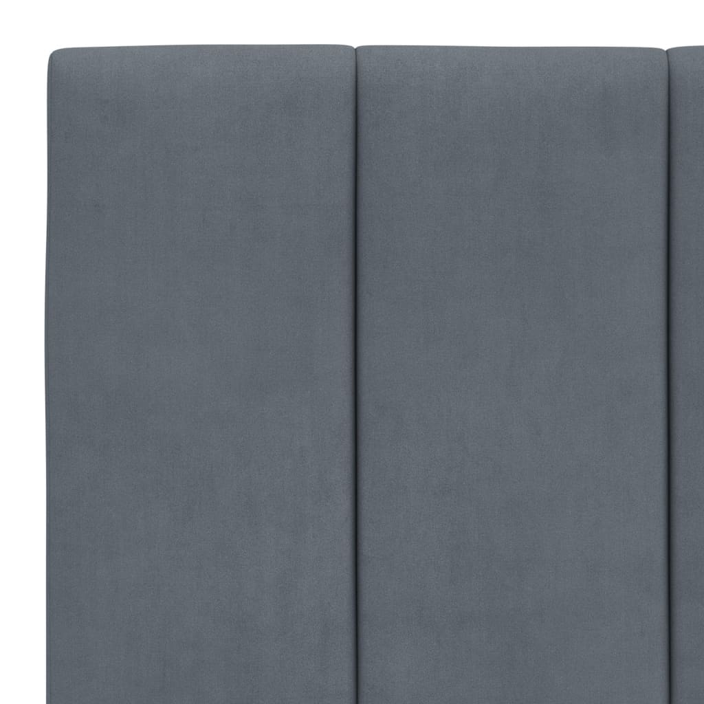 vidaXL Pat cu saltea, gri închis, 100x200 cm, catifea