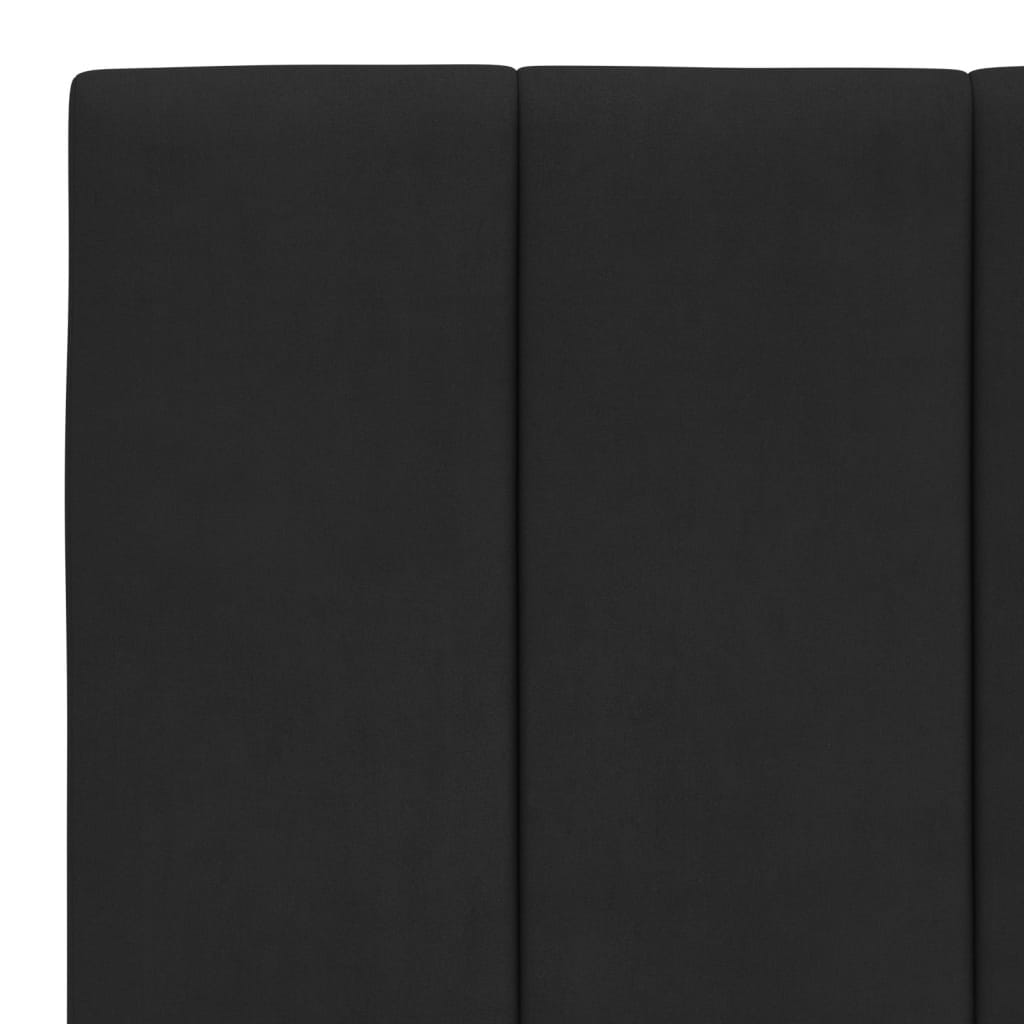 vidaXL Pat cu saltea, negru, 100x200 cm, catifea