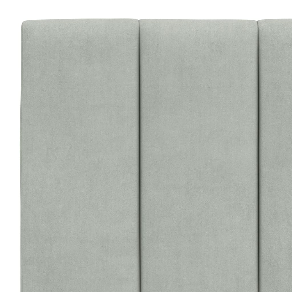 vidaXL Pat cu saltea, gri deschis, 120x200 cm, catifea