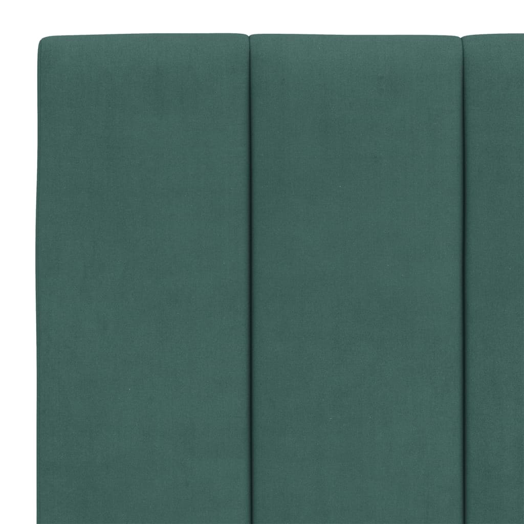 vidaXL Pat cu saltea, verde închis, 120x200 cm, catifea