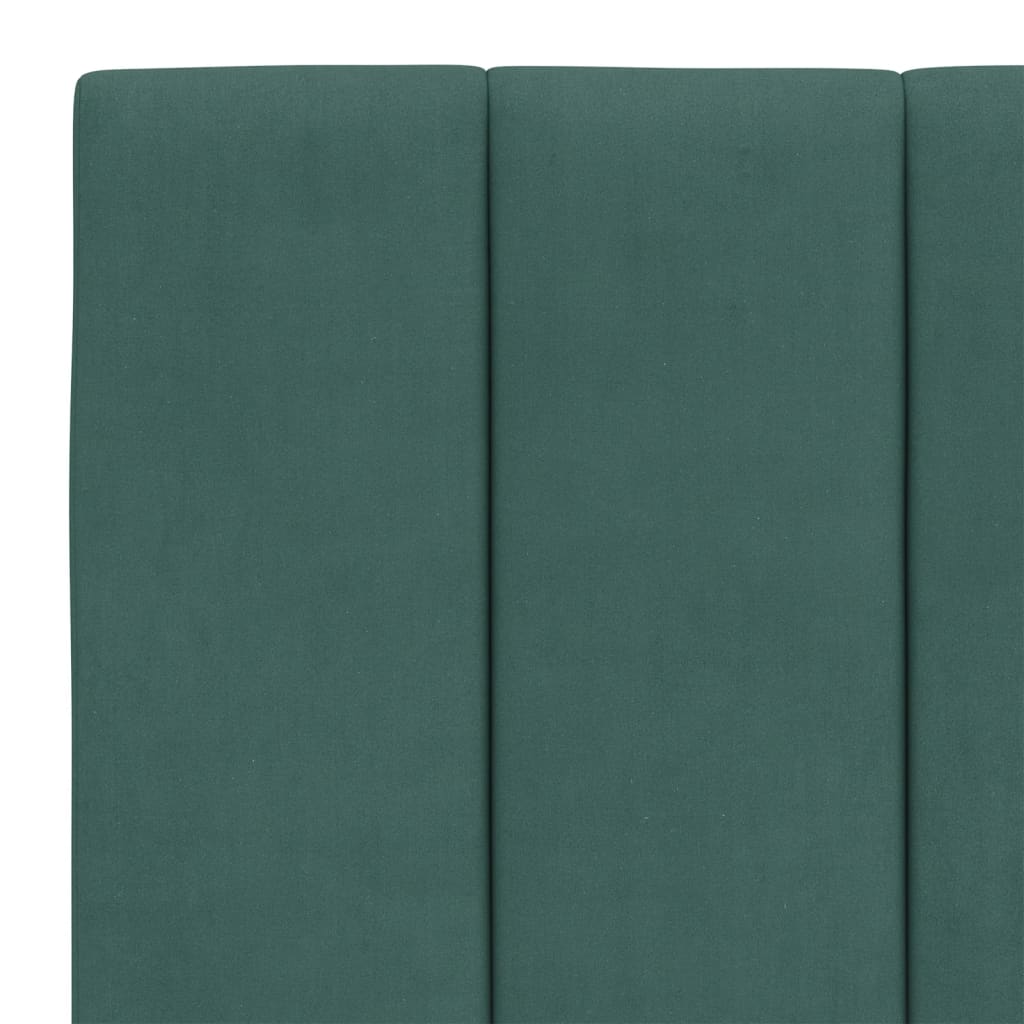 vidaXL Pat cu saltea, verde închis, 140x190 cm, catifea