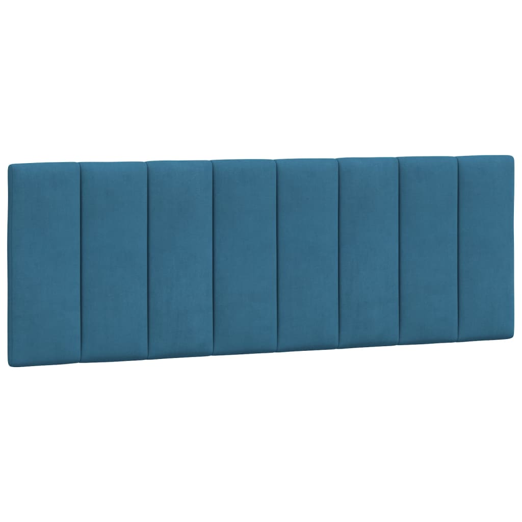 vidaXL Pat cu saltea, albastru, 140x190 cm, catifea