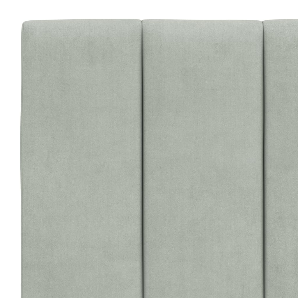 vidaXL Pat cu saltea, gri deschis, 140x200 cm, catifea vidaXL Pat cu saltea, gri deschis, 140x200 cm, catifea