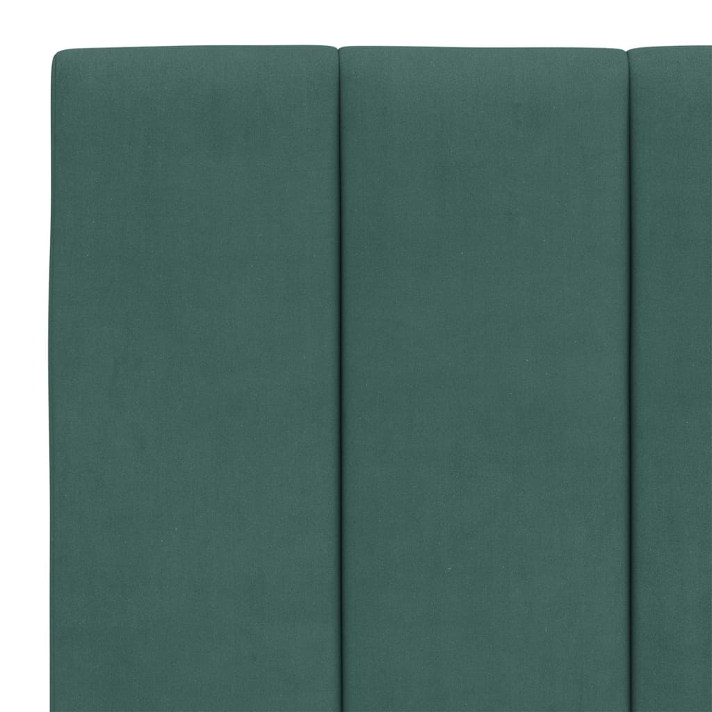 vidaXL Pat cu saltea, verde închis, 140x200 cm, catifea