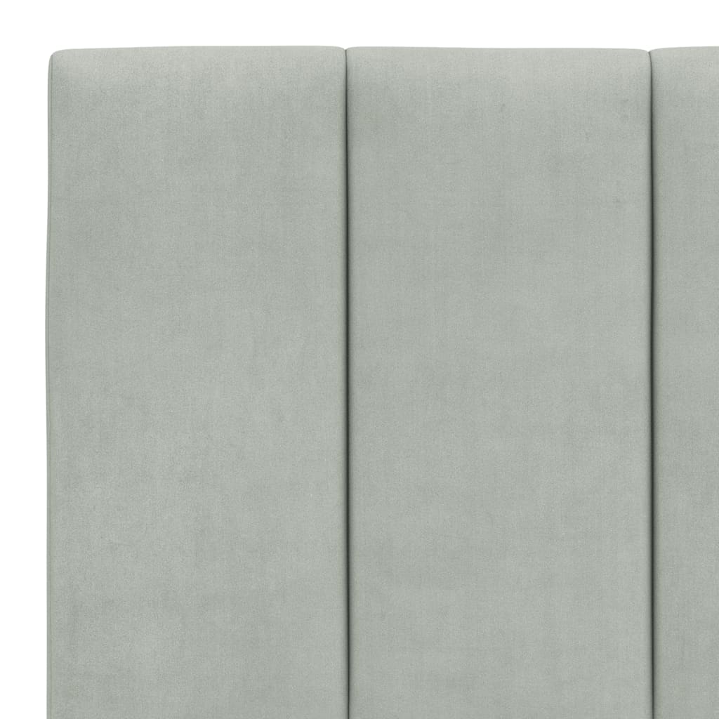 vidaXL Pat cu saltea, gri deschis, 160x200 cm, catifea vidaXL Pat cu saltea, gri deschis, 160x200 cm, catifea