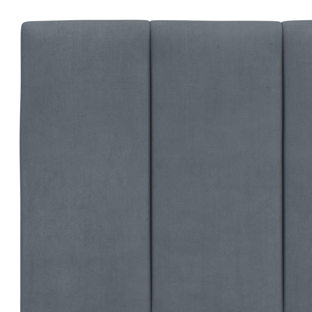 vidaXL Pat cu saltea, gri închis, 160x200 cm, catifea
