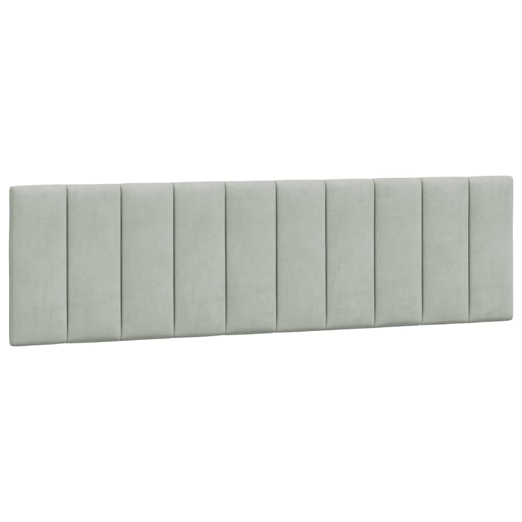 vidaXL Pat cu saltea, gri deschis, 180x200 cm, catifea vidaXL Pat cu saltea, gri deschis, 180x200 cm, catifea