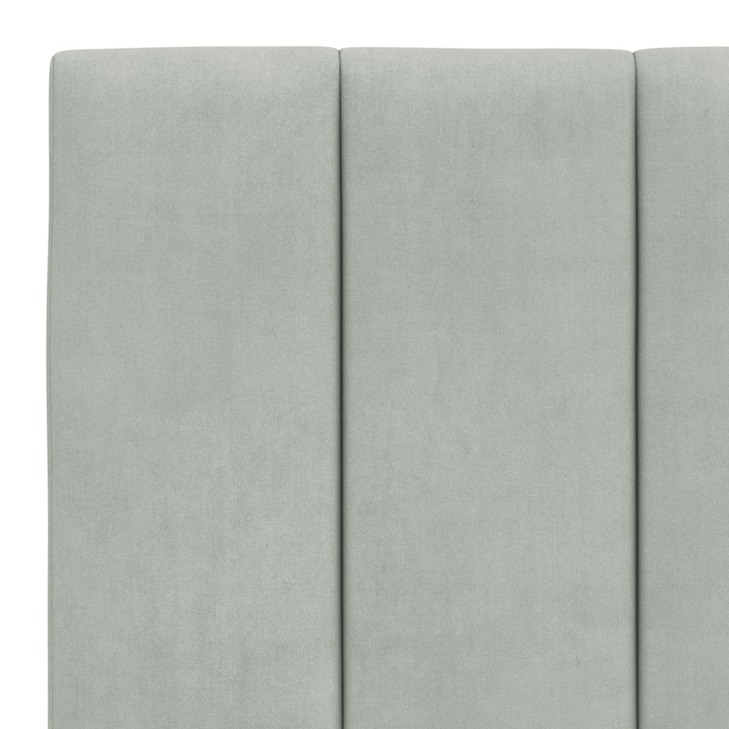 vidaXL Pat cu saltea, gri deschis, 180x200 cm, catifea vidaXL Pat cu saltea, gri deschis, 180x200 cm, catifea