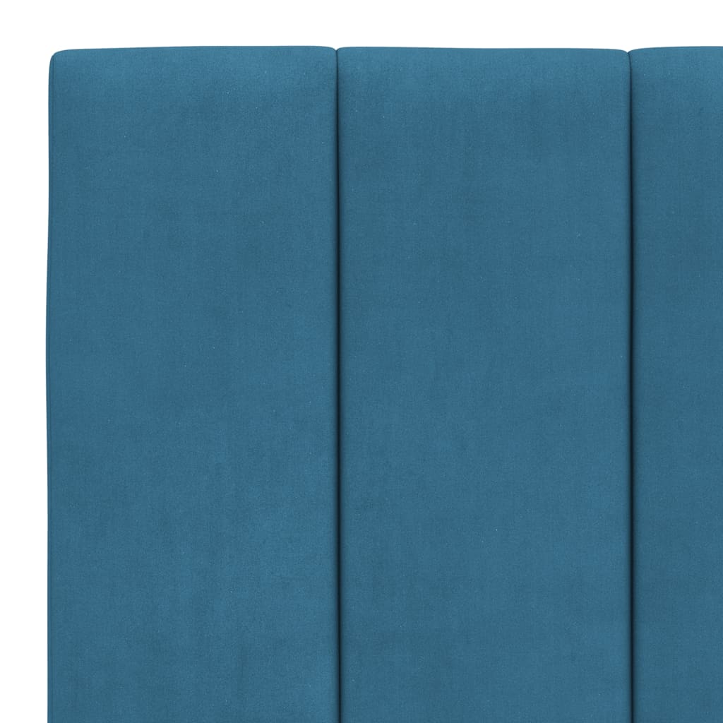 vidaXL Pat cu saltea, albastru, 180x200 cm, catifea vidaXL Pat cu saltea, albastru, 180x200 cm, catifea