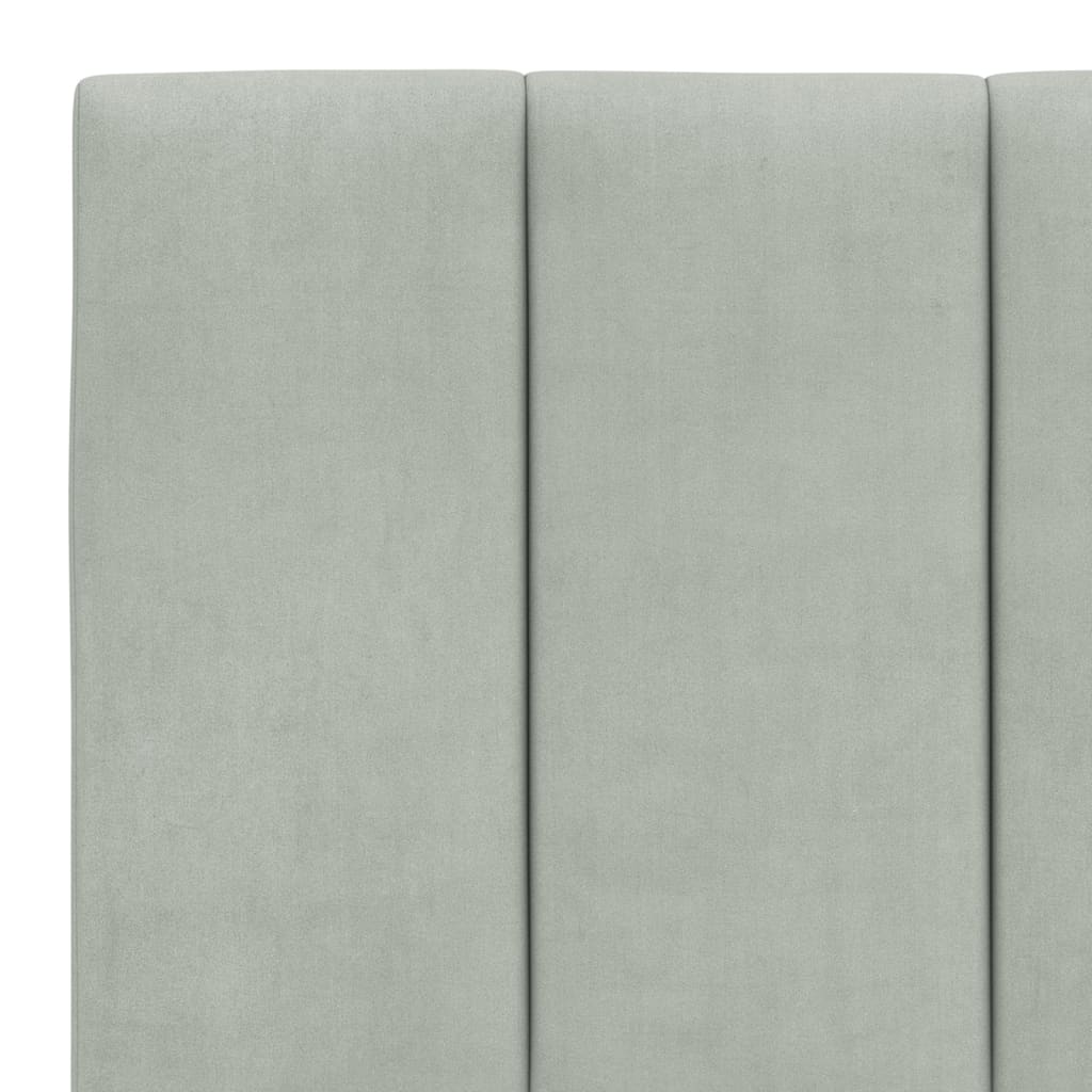 vidaXL Pat cu saltea, gri deschis, 200x200 cm, catifea vidaXL Pat cu saltea, gri deschis, 200x200 cm, catifea