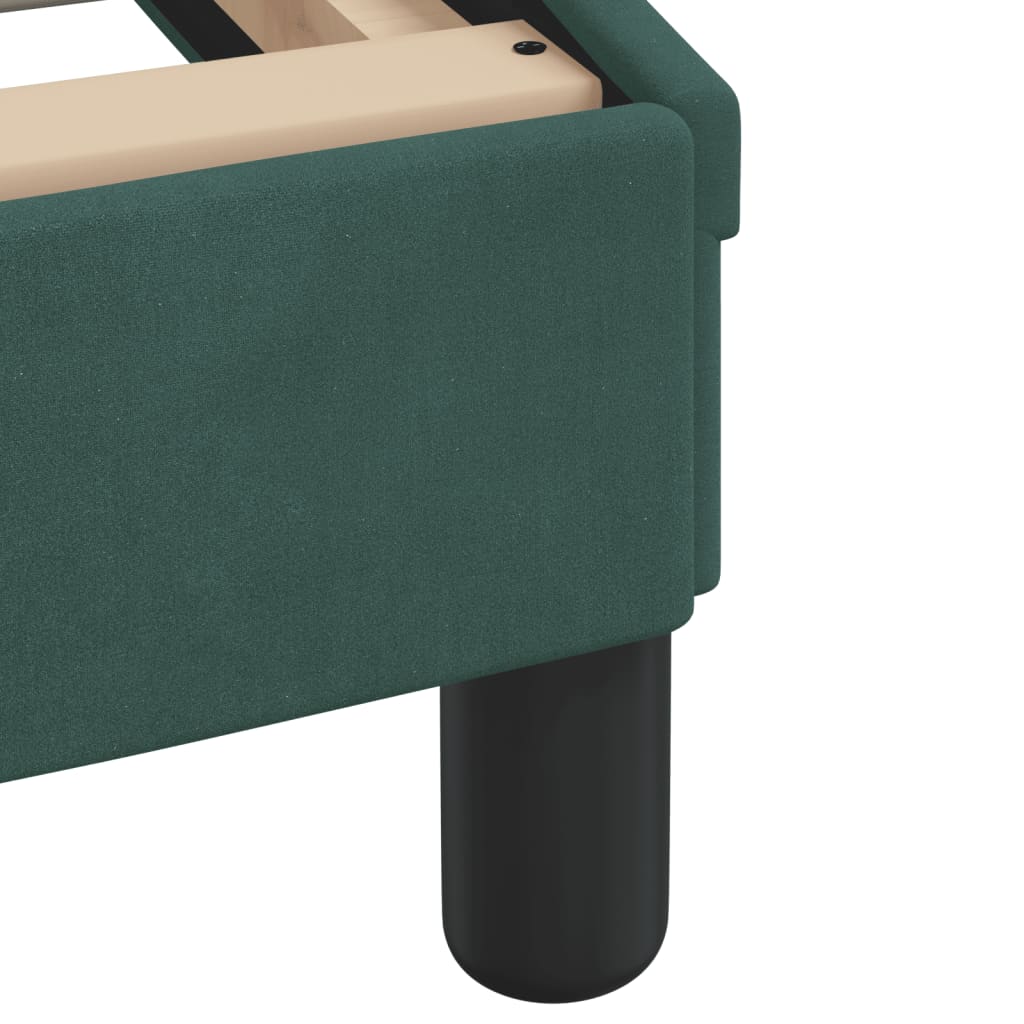 vidaXL Pat cu saltea, verde închis, 90x190 cm, catifea vidaXL Pat cu saltea, verde închis, 90x190 cm, catifea