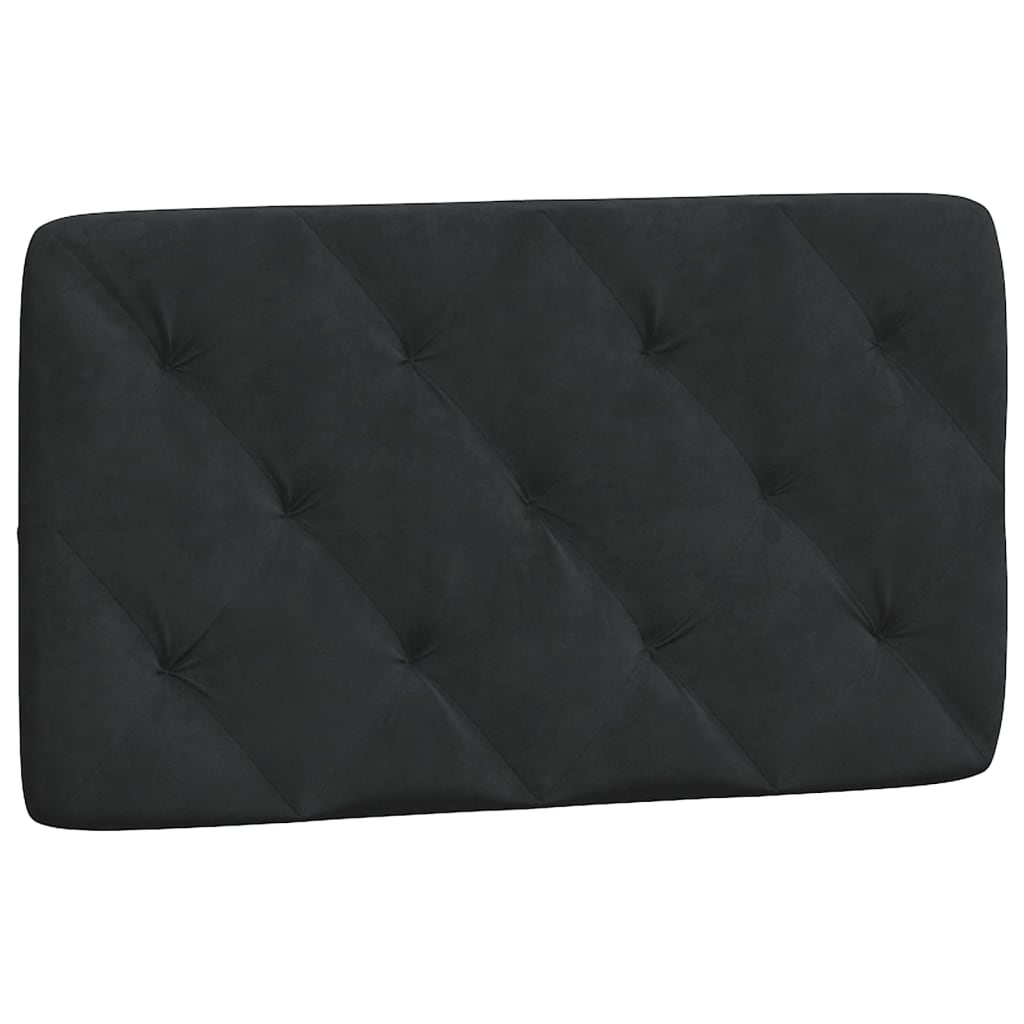 vidaXL Pat cu saltea, negru, 90x200 cm, catifea